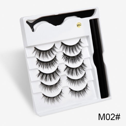 A pair of false eyelashes with magnets are in fashion