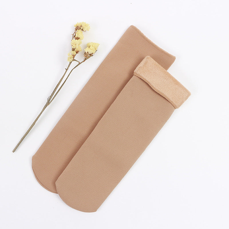 Осенние и зимние носки мужские и женские дикие носки-трубы носки-тапочки из искусственного нейлона плюс бархатные толстые зимние носки