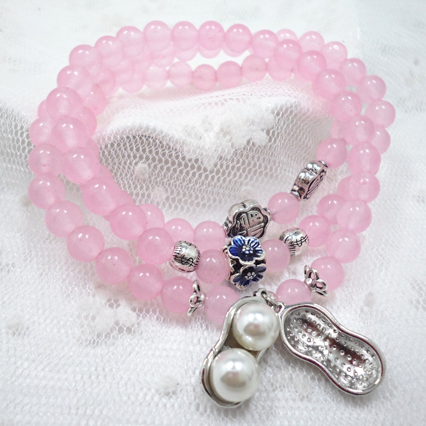 Браслет с подвеской из красного агата и граната