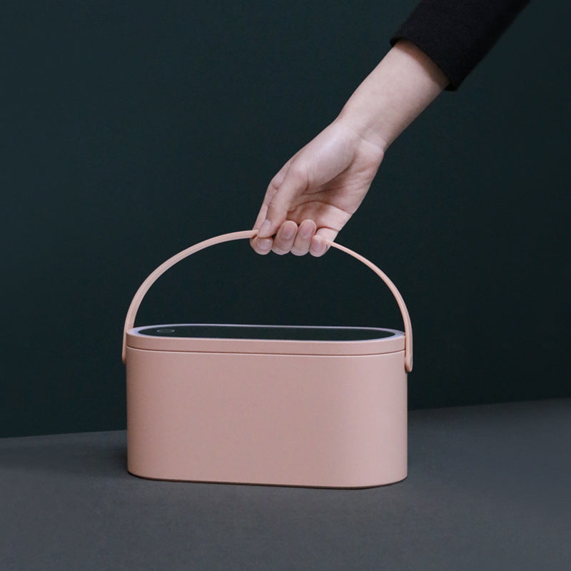 Жарығы бар портативті жарықдиодты үстелді сақтауға арналған косметикалық айна органайзер қорабы