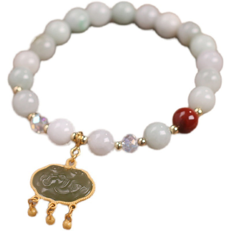 Летний браслет из бисера из синего нефрита Хотан