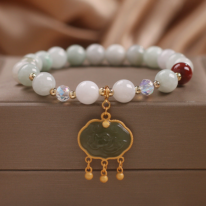 Летний браслет из бисера из синего нефрита Хотан