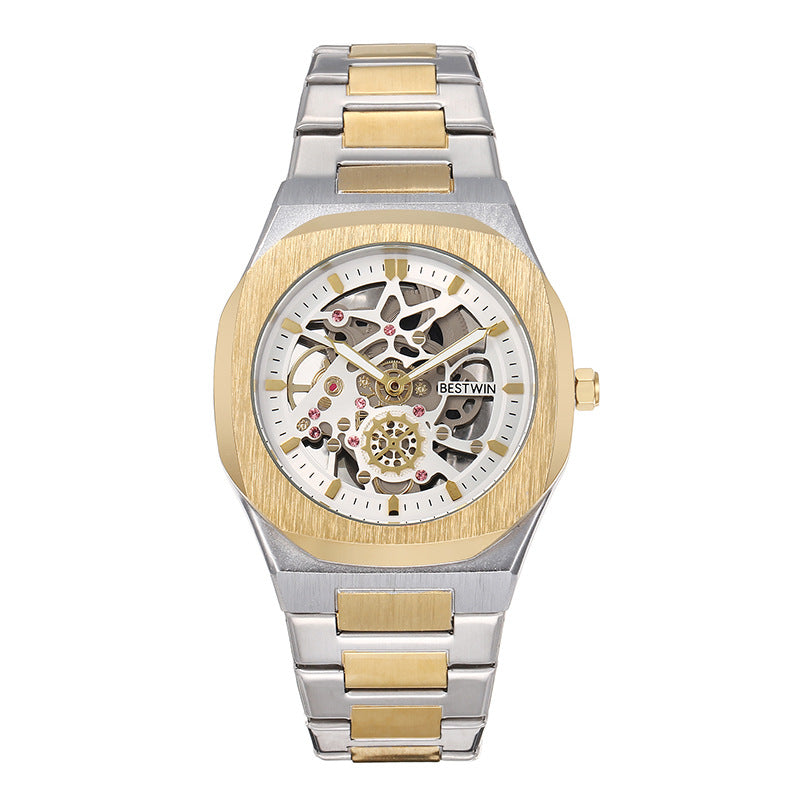 Модные мужские часы из сплава BESTWIN с полой застежкой-бабочкой