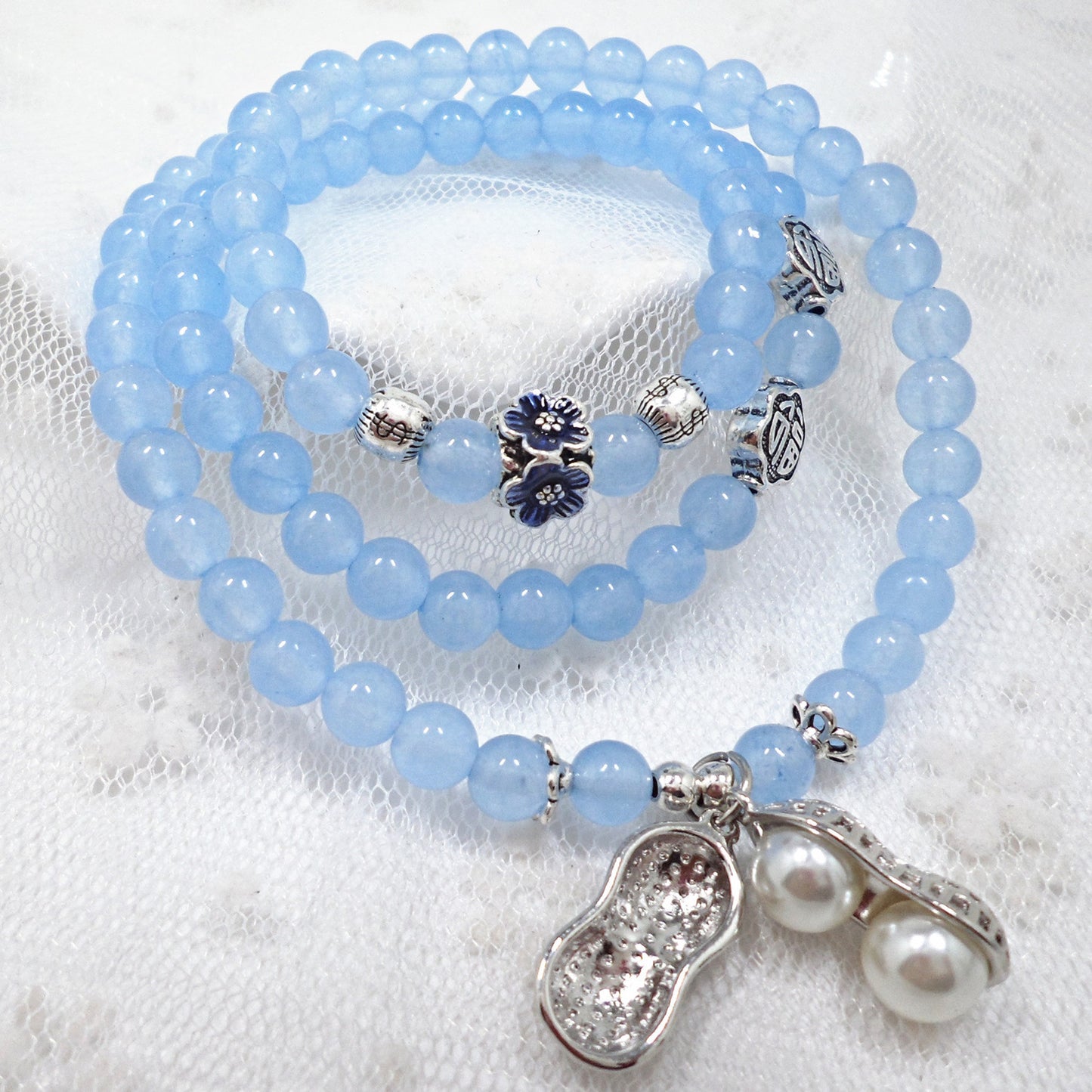 Браслет с подвеской из красного агата и граната