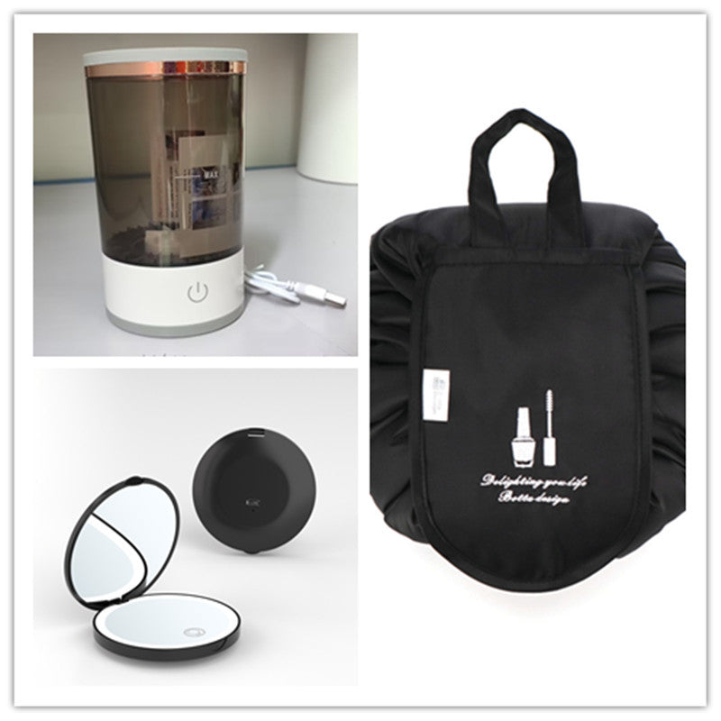 Женский инструмент для чистки кистей для теней для век, портативная электрическая машина для чистки кистей для макияжа с зарядкой через USB, автоматическая косметическая кисть