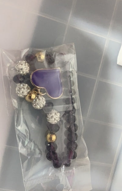 Эластичный браслет с кристаллами и браслеты в форме сердца